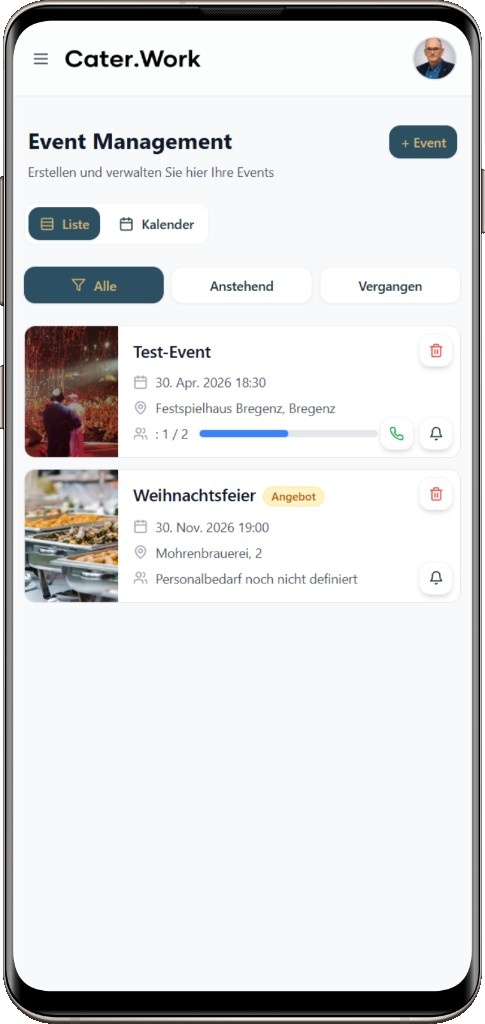 Cater.Work Mobile App